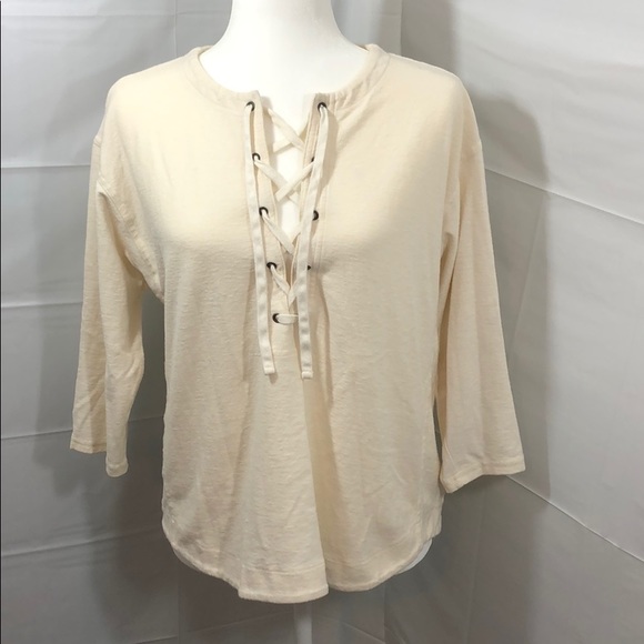 Madewell Tops - Madewell Libra Lace-Up Tee